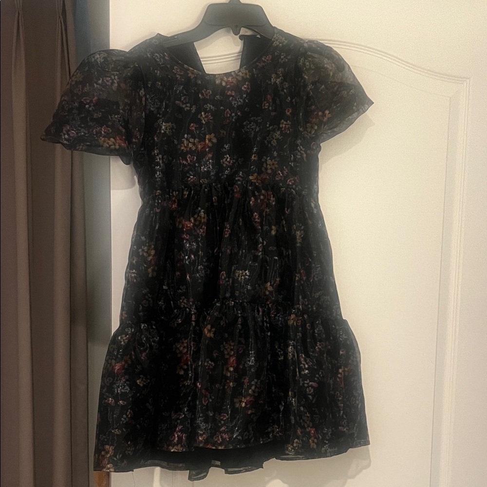 Next Black Floral Kids Dress size 9yrs